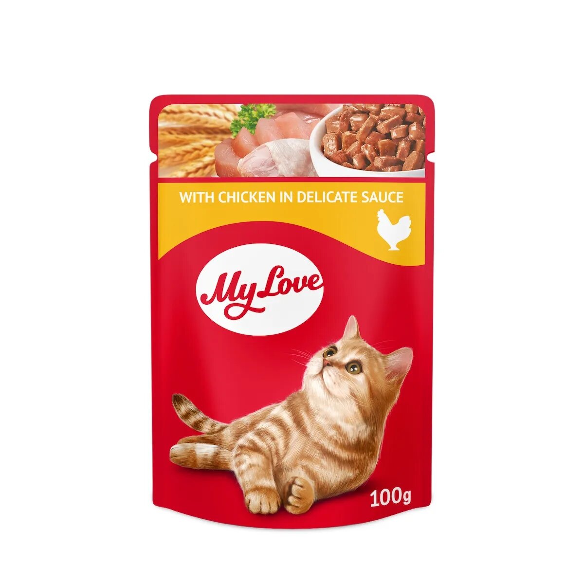 MY LOVE Pui hrană umedă pisici (în sos) Pui plic hrană umedă pisici (în sos) 100g