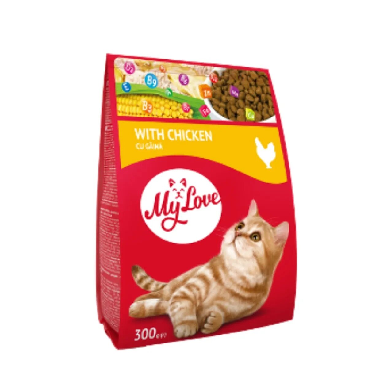 MY LOVE Pui hrană uscată pisici 300g