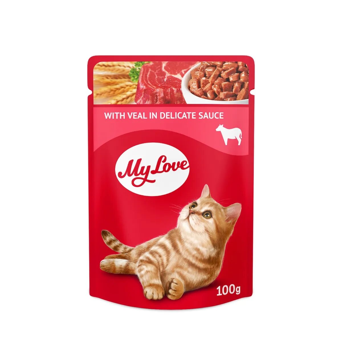 MY LOVE Vită hrană umedă pisici (în sos) Vită plic hrană umedă pisici (în sos) 100g