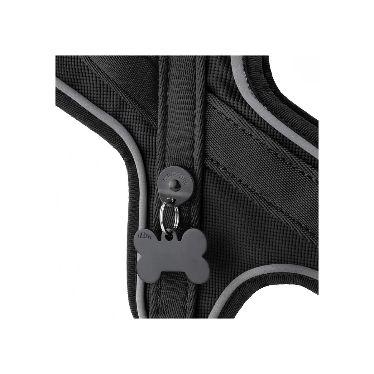 MyFamily Memopet ham câini Memopet ham cu NFC câini textil S 35-45cm negru