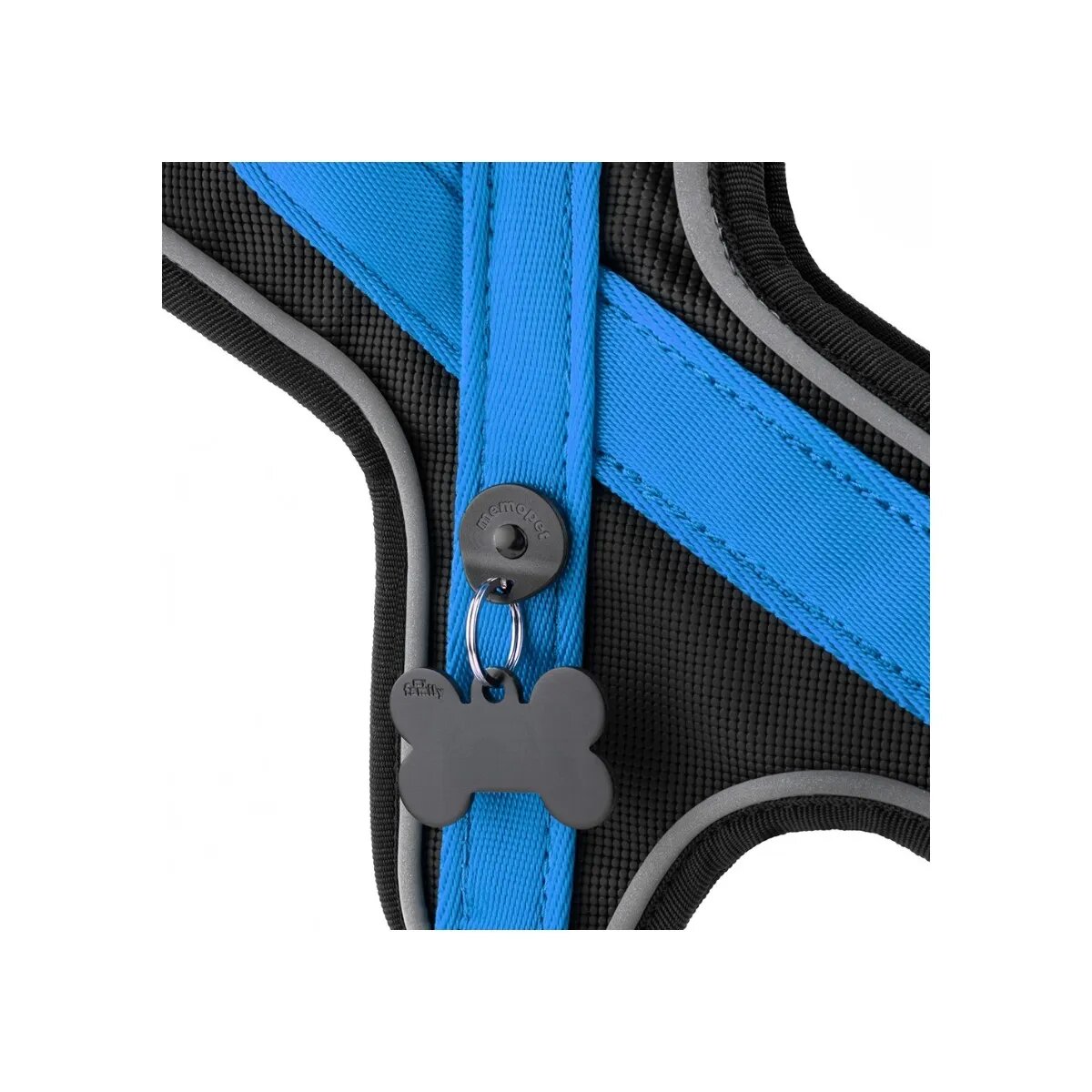 MyFamily Memopet ham câini Memopet ham cu NFC câini textil S-M 40-50cmcm albastru