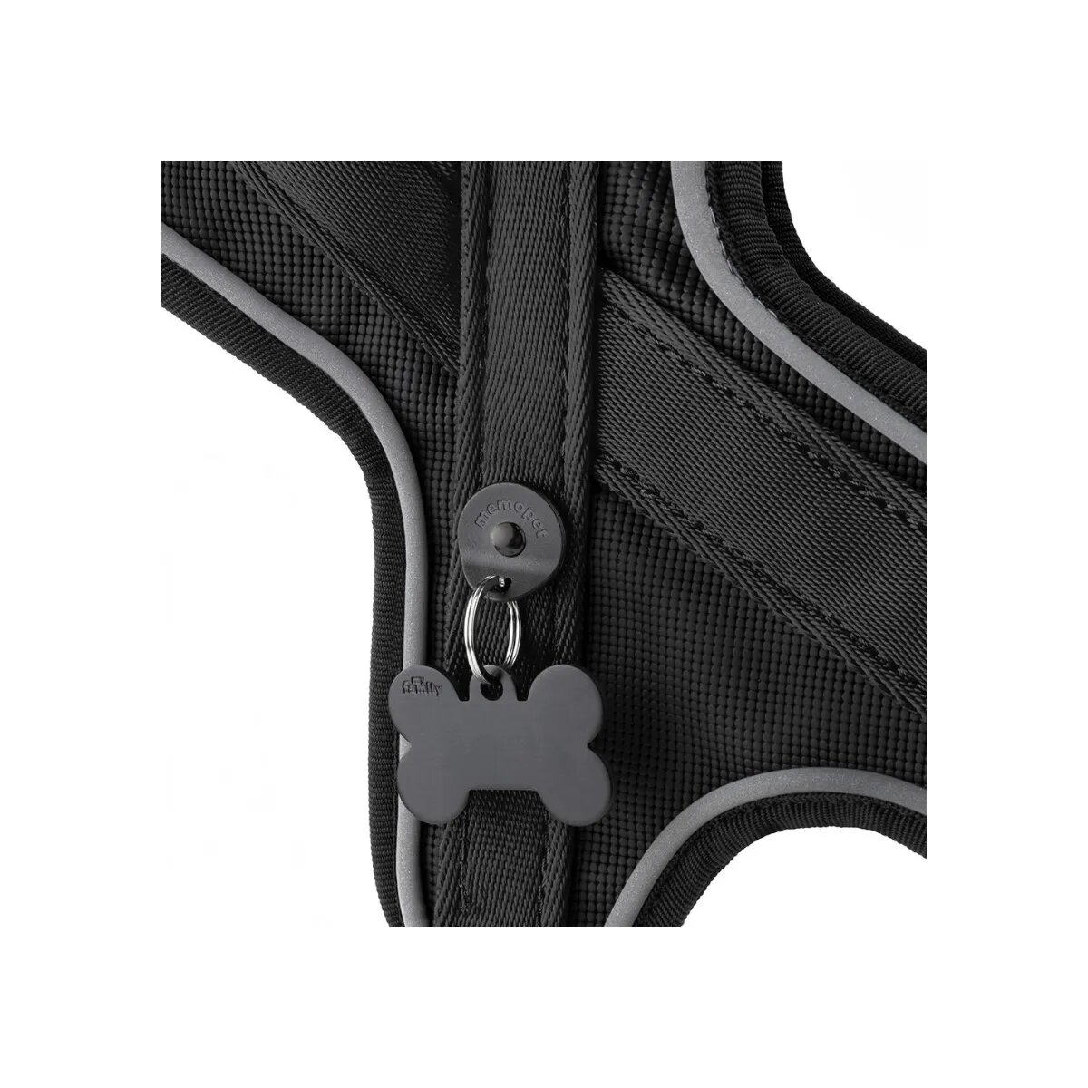 MyFamily Memopet ham câini Memopet ham cu NFC câini textil XS 30-35cm negru