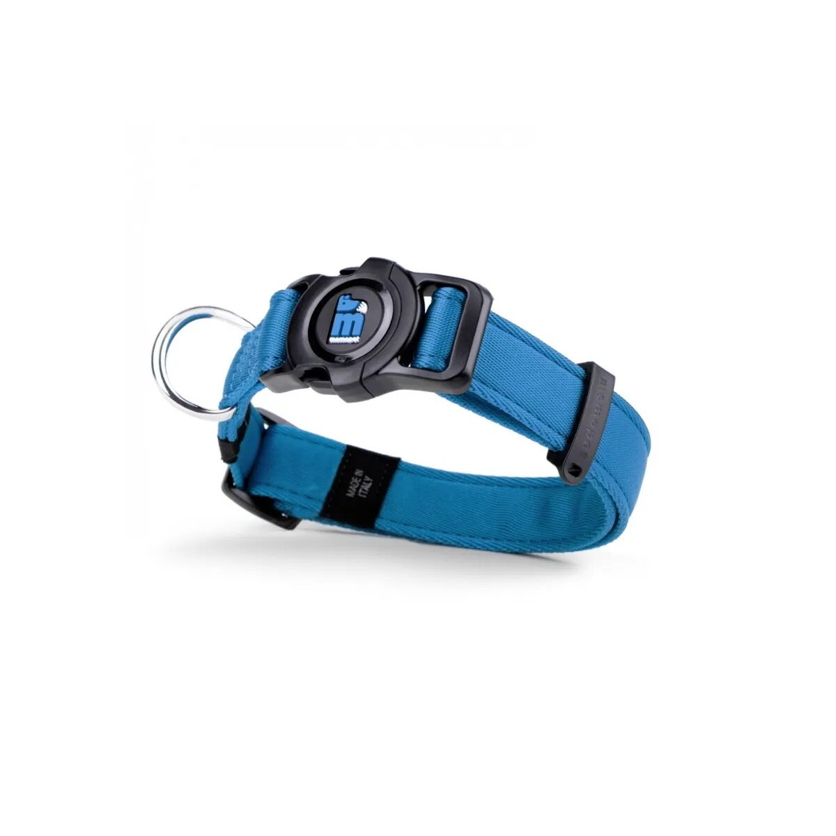 MyFamily Memopet zgardă ajustabilă cu NFC câini textil 26-37cm albastru