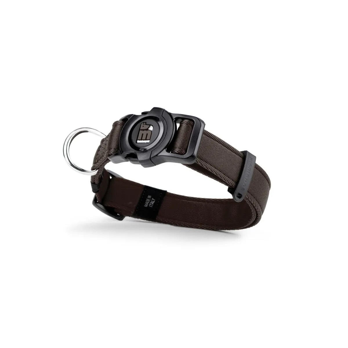 MyFamily Memopet zgardă ajustabilă cu NFC câini textil 26-37cm maro