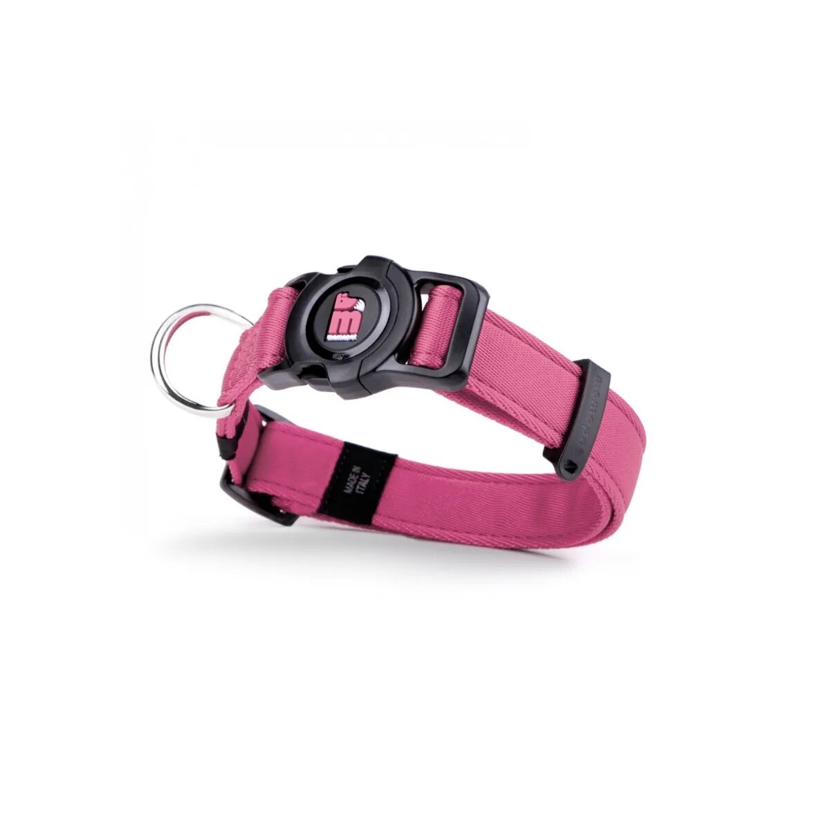 MyFamily Memopet zgardă ajustabilă cu NFC câini textil 35-53cm roz