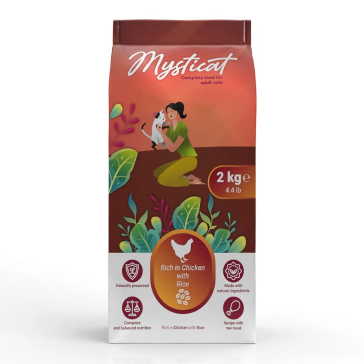 MYSTICAT Pui și Orez hrană uscată pisici 2kg