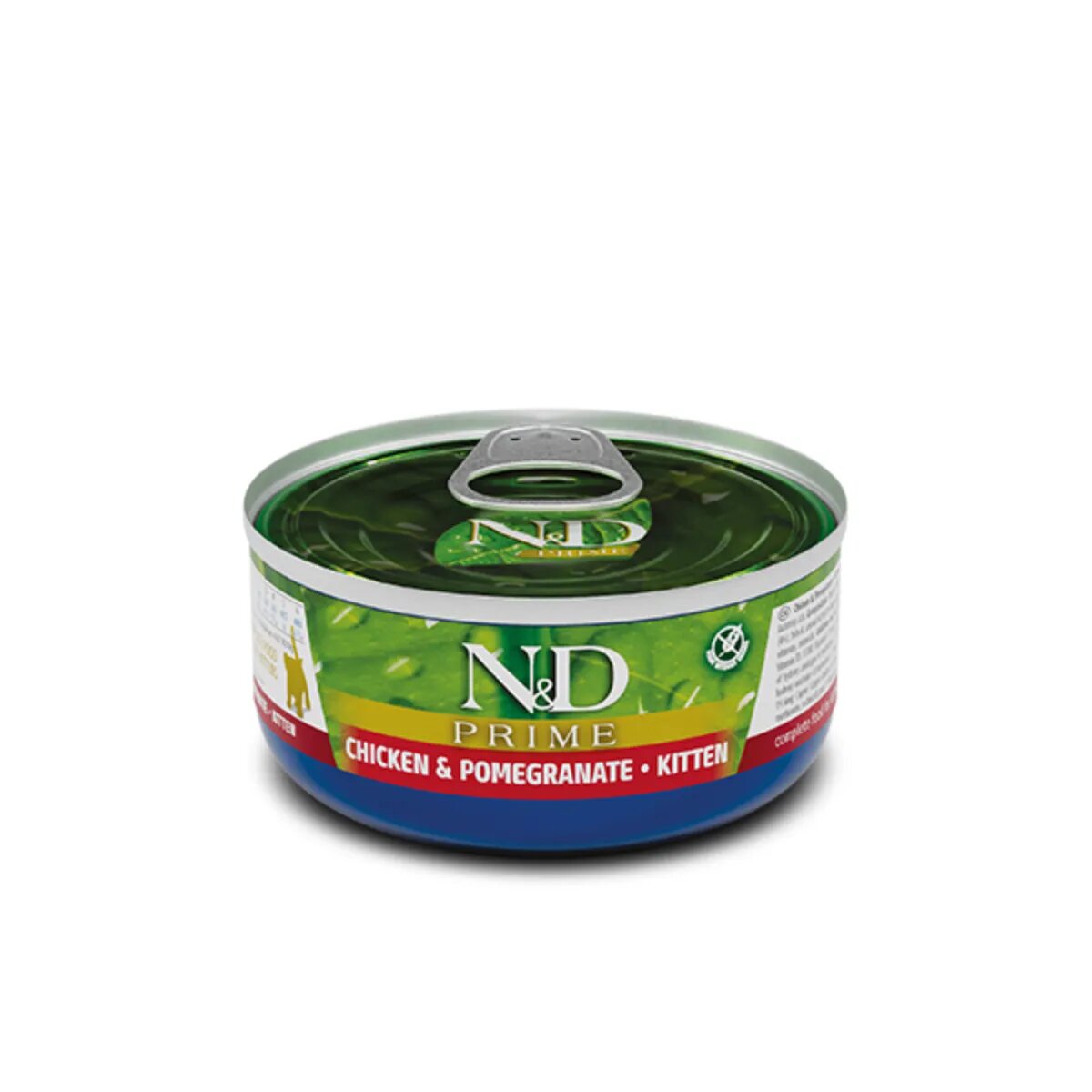 N&D Prime Kitten Pui și Rodie hrană umedă fără cereale pisici junior 70g