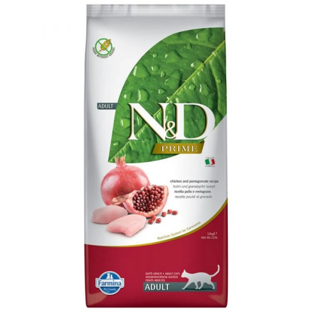 N&D Prime Pui și Rodie hrană uscată fără cereale pisici 10kg