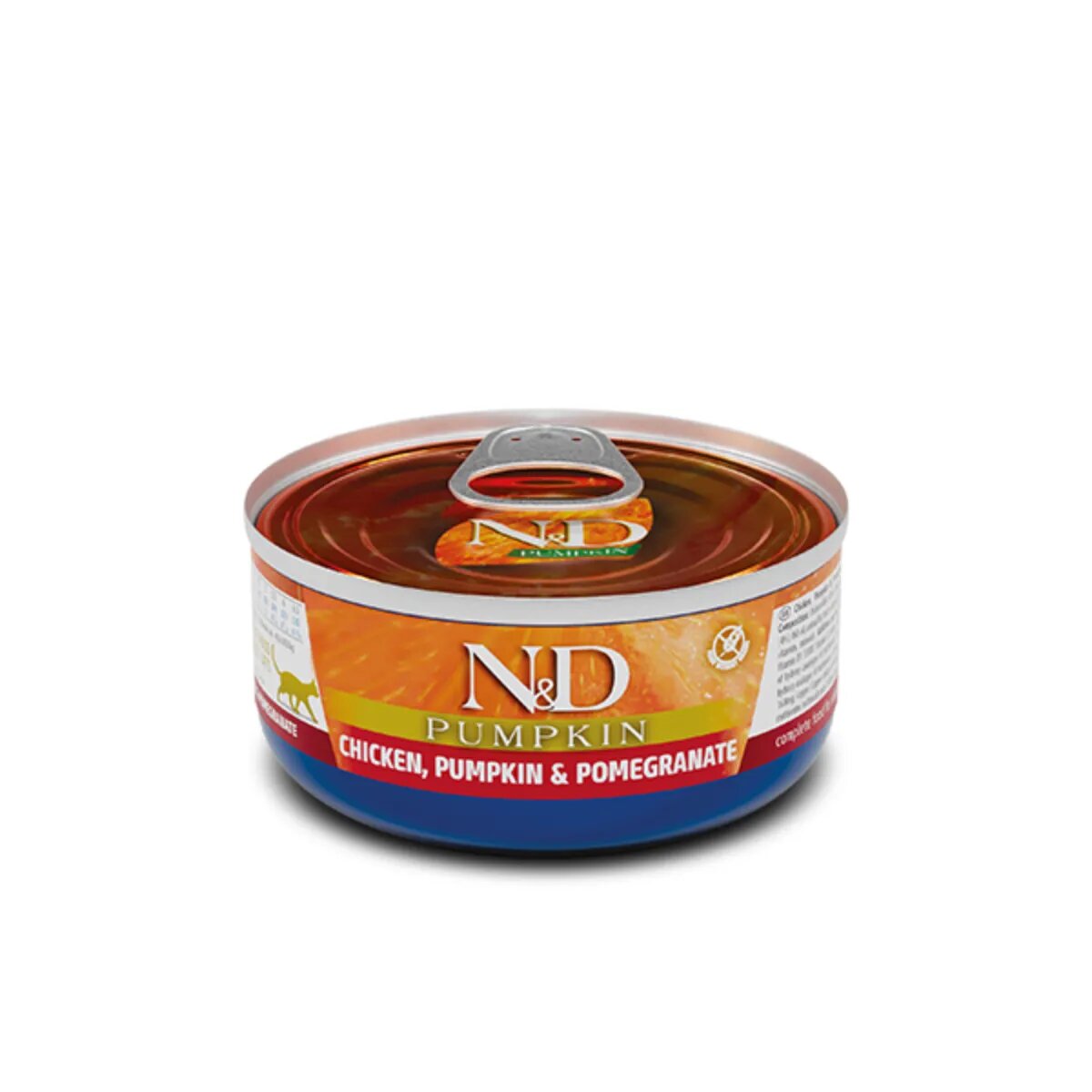 N&D Pumpkin Pui și dovleac conservă hrană umedă fără cereale pisici (în aspic) 70g