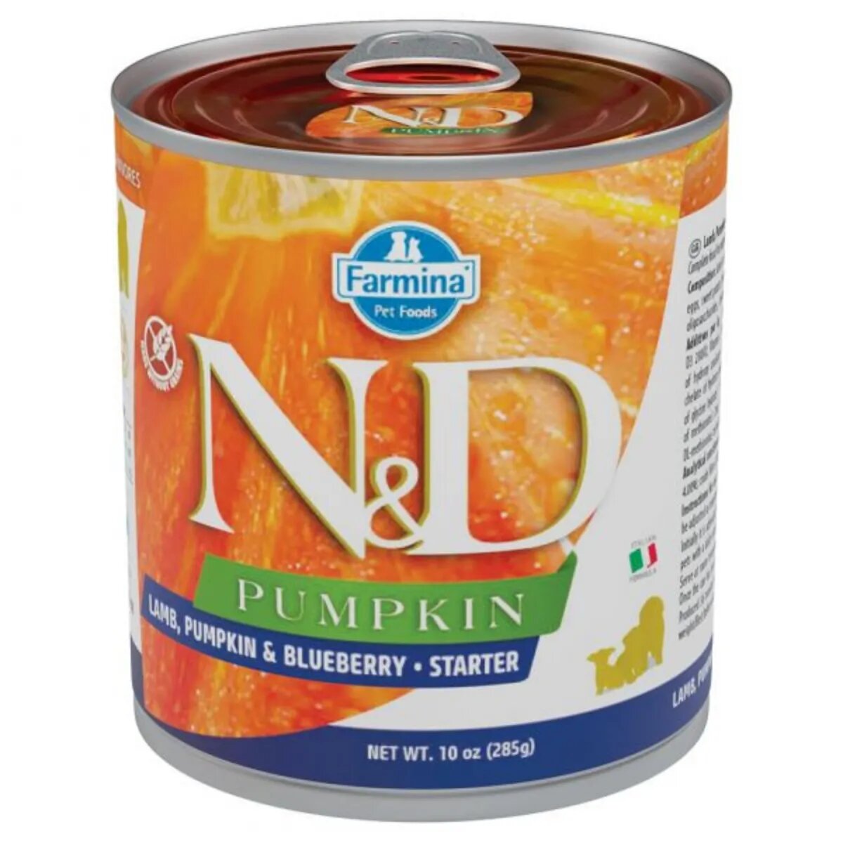 N&D Pumpkin Starter XS-XL Miel și afine conservă hrană umedă fără cereale câini junior (în sos) 285g