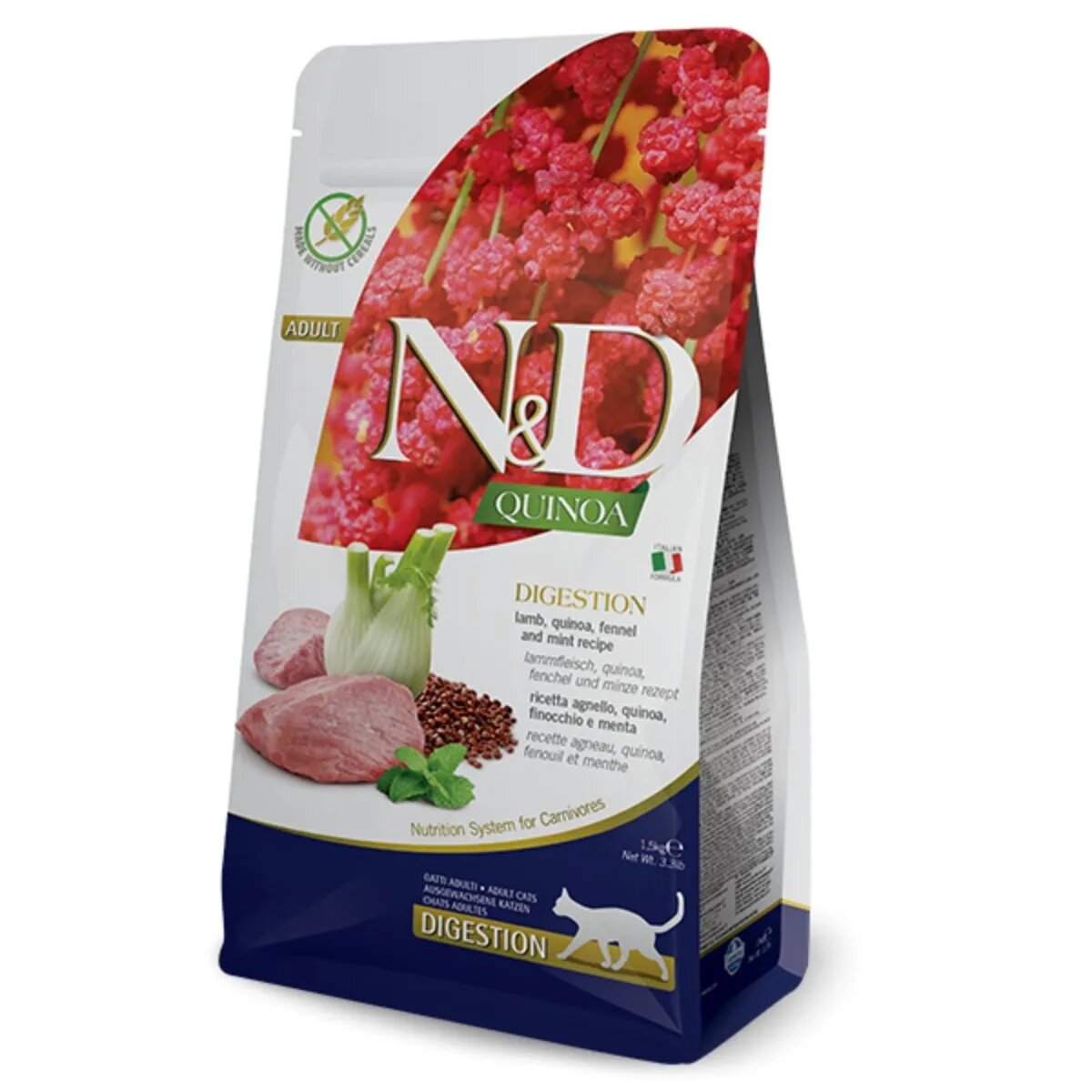 N&D Quinoa Digestive Miel hrană uscată fără cereale pisici 1.5kg
