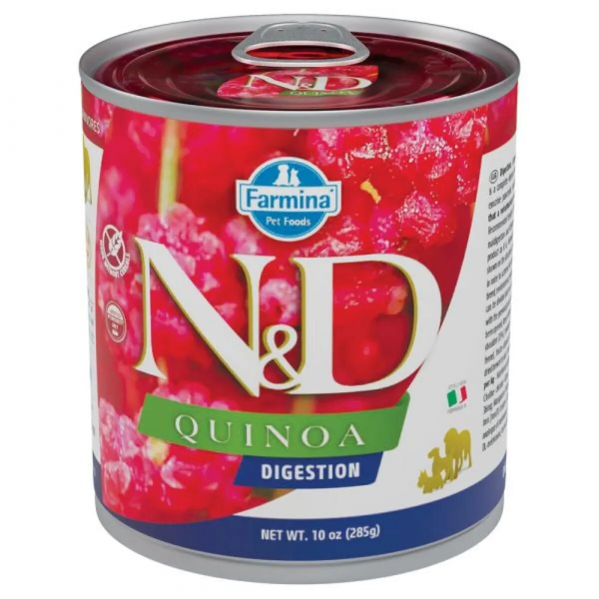 N&D Quinoa Digestive XS-XL Miel și Pește conservă hrană umedă fără cereale câini sistem digestiv (în sos) 285g