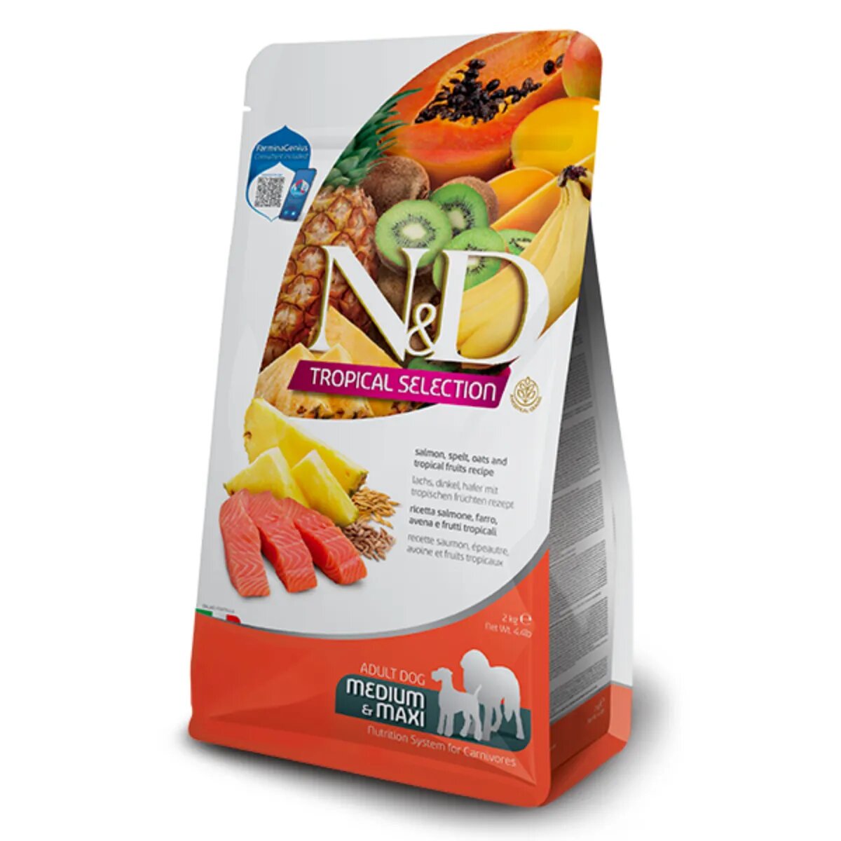N&D Tropical Selection Adult Medium & Maxi M-XL Somon hrană uscată conținut redus cereale câini 10kg