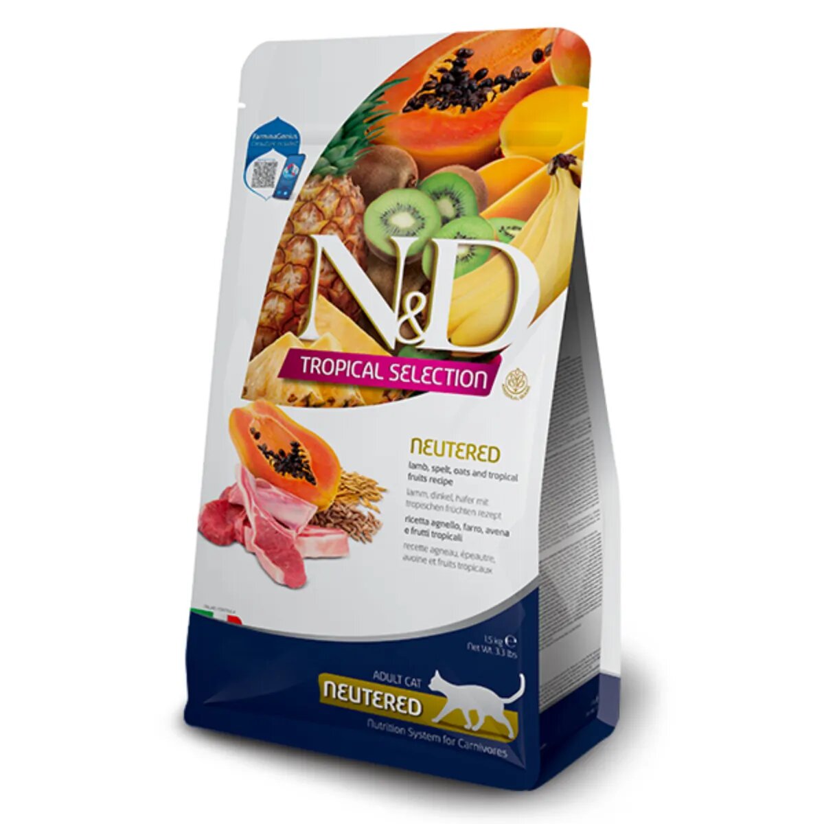 N&D Tropical Selection Neutered Miel hrană uscată conținut redus cereale pisici sterilizate 1.5kg