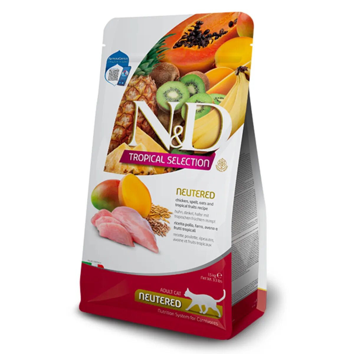 N&D Tropical Selection Neutered Pui hrană uscată conținut redus cereale pisici sterilizate 10kg