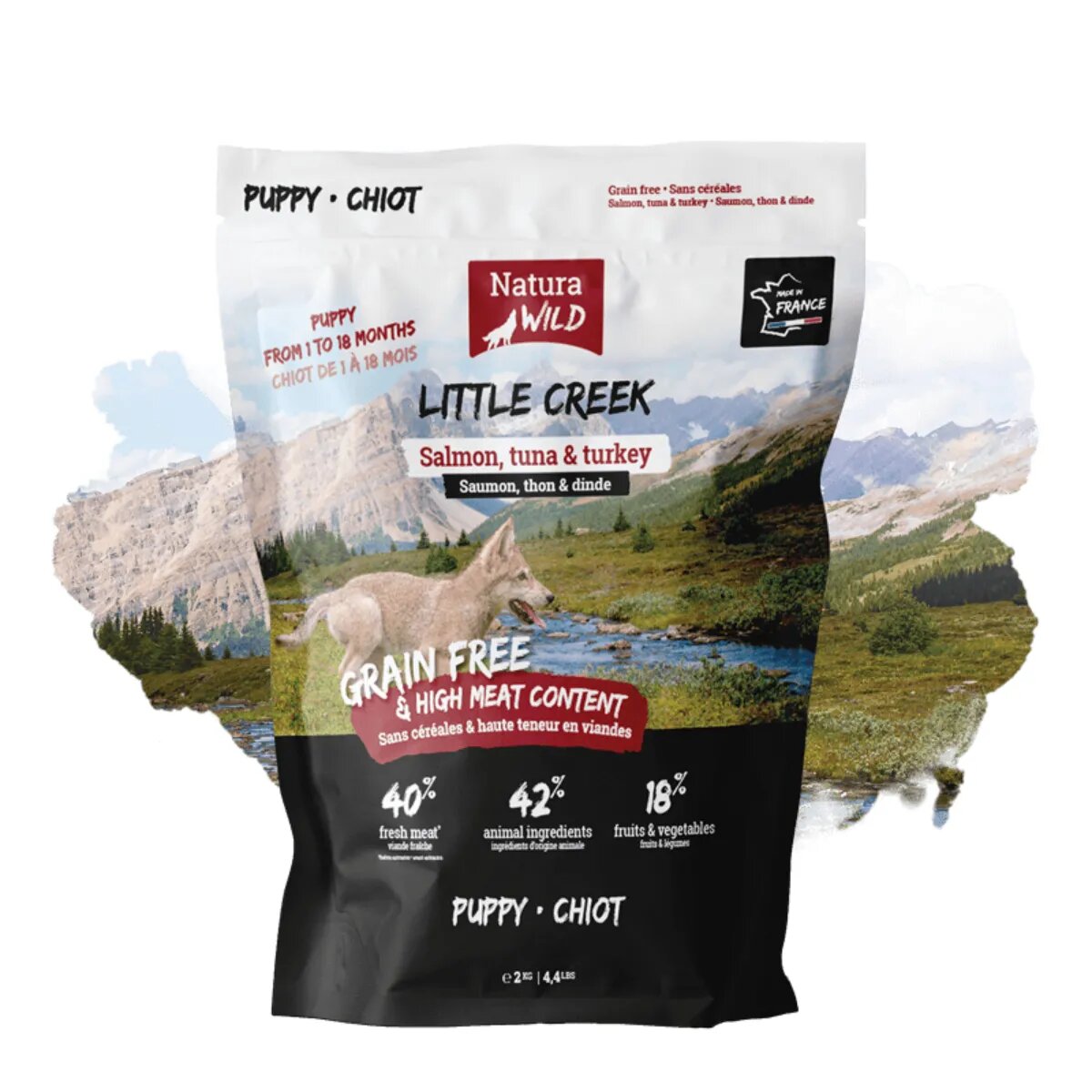 NATURA WILD Little Creek XS-XL Somon și Curcan hrană uscată fără cereale câini junior 12kg