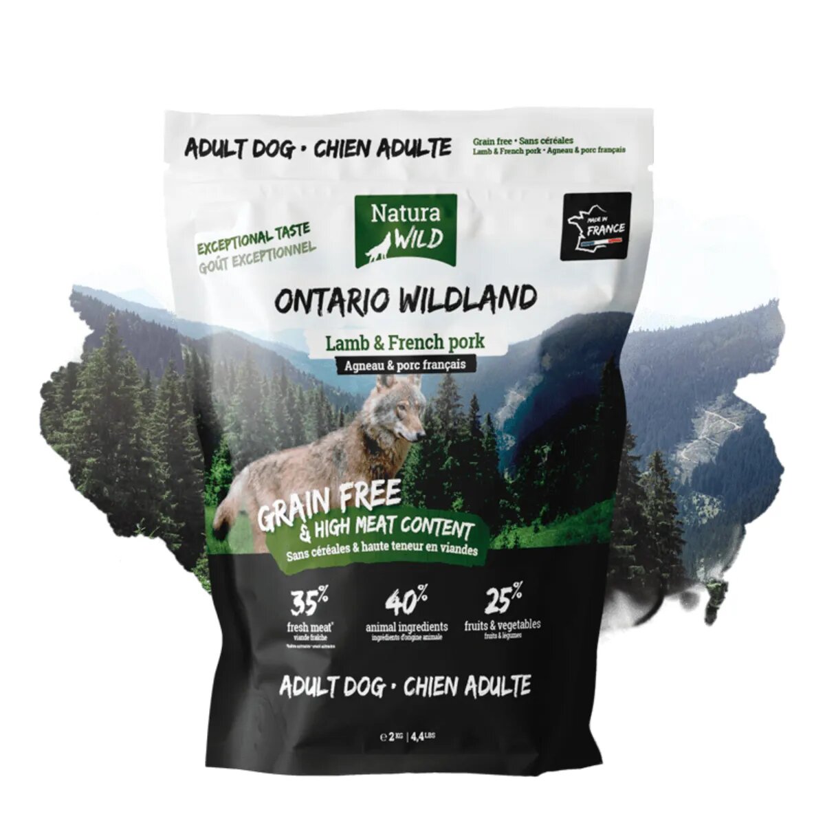 NATURA WILD Ontario Wildland XS-XL Miel și Fructe hrană uscată fără cereale câini 12kg