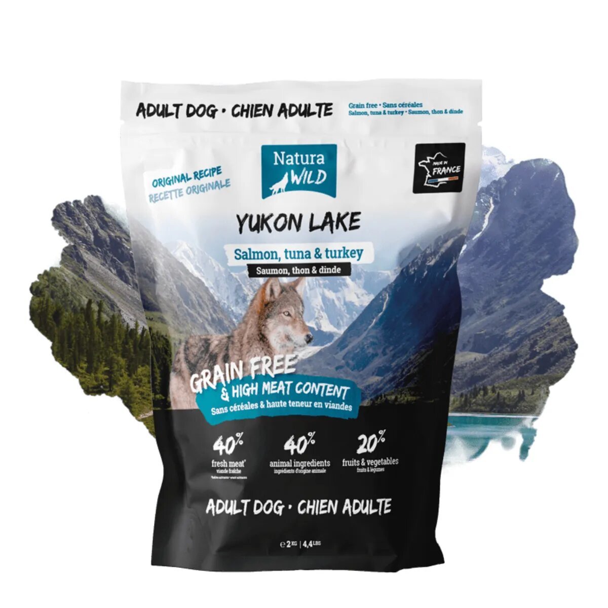 NATURA WILD Yukon Lake XS-XL Somon și Curcan hrană uscată fără cereale câini 12kg