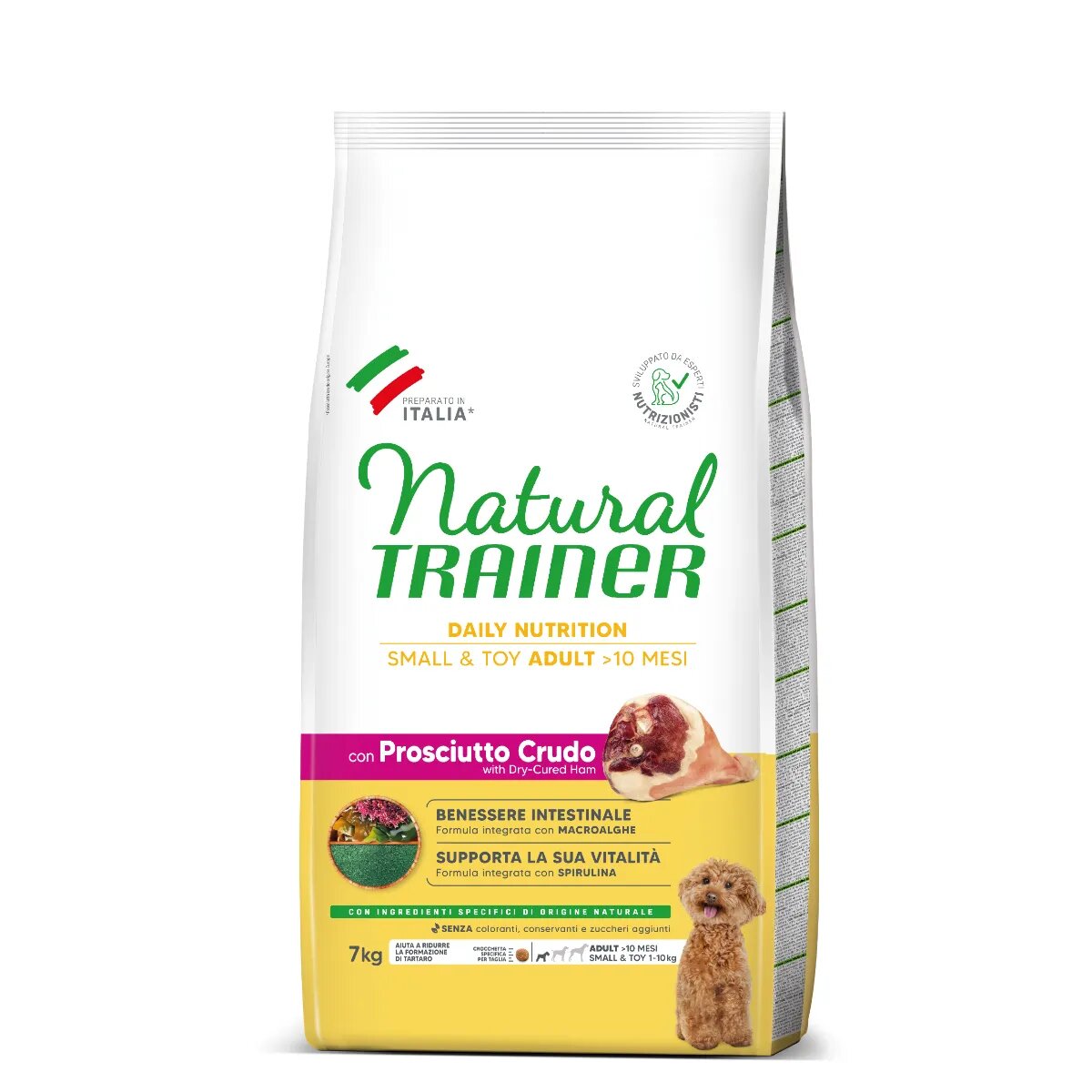 Natural Trainer Daily Nutrition Small & Toy XS-S Prosciutto Crudo hrană uscată câini 7kg