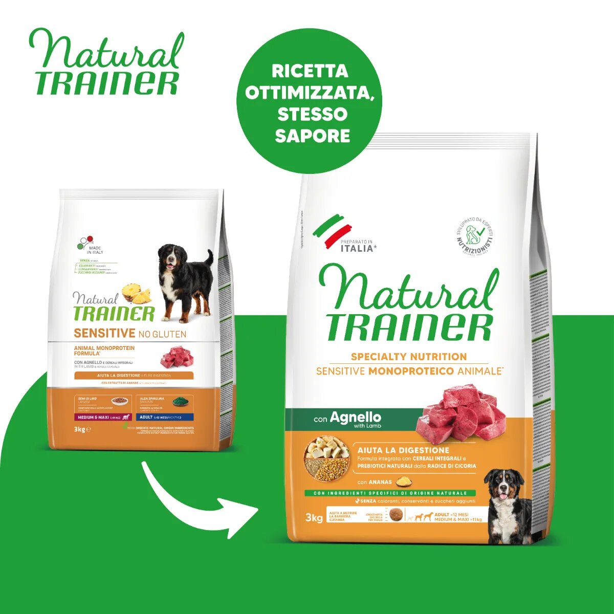 Natural Trainer Speciality Nutrition Sensitive M-XL Miel hrană uscată monoproteică câini sistem digestiv 3kg