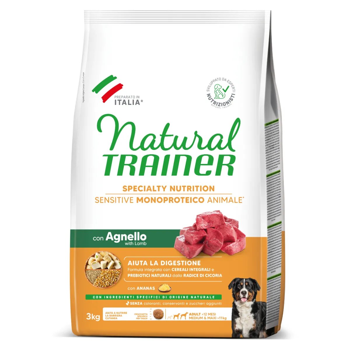 Natural Trainer Speciality Nutrition Sensitive M-XL Miel hrană uscată monoproteică câini sistem digestiv 3kg