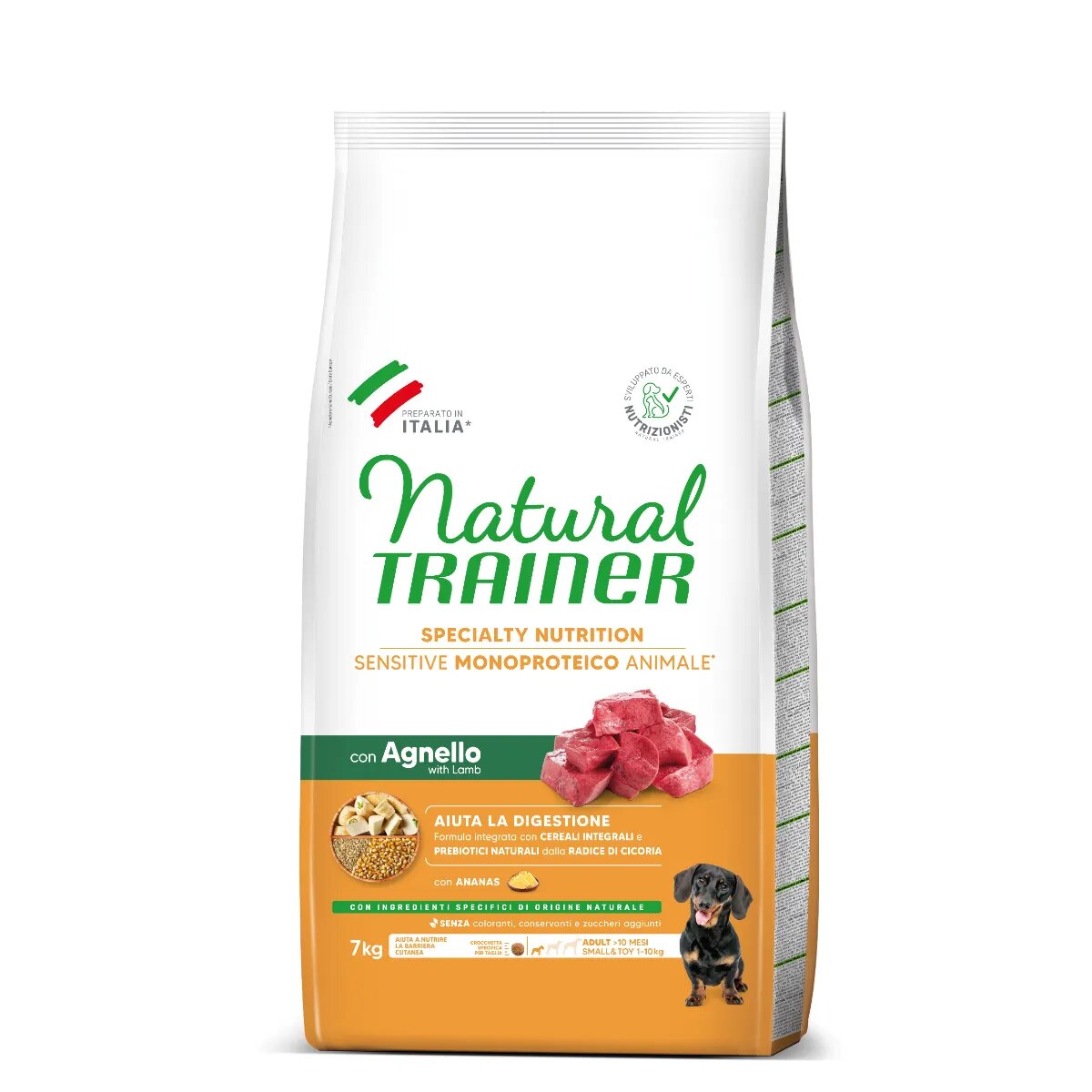 Natural Trainer Speciality Nutrition Sensitive XS-S Miel hrană uscată monoproteică câini sistem digestiv 7kg