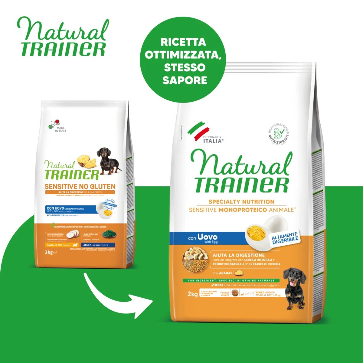 Natural Trainer Speciality Nutrition Sensitive XS-S Ou hrană uscată monoproteică câini sistem digestiv 2kg