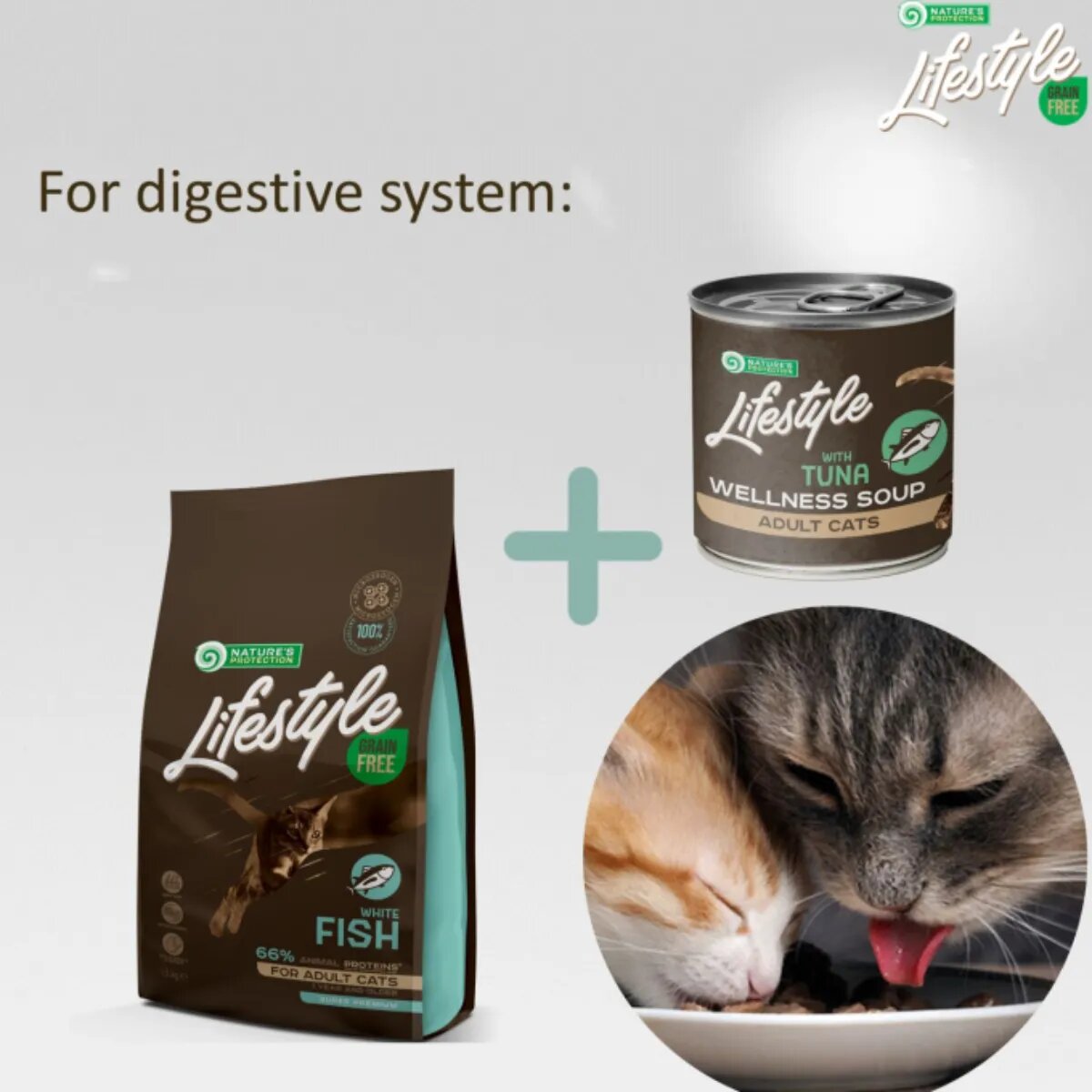 Natures Protection Lifestyle Sensitive Digestion Soup Ton conservă hrană umedă monoproteică pisici sistem digestiv (topping) 140g