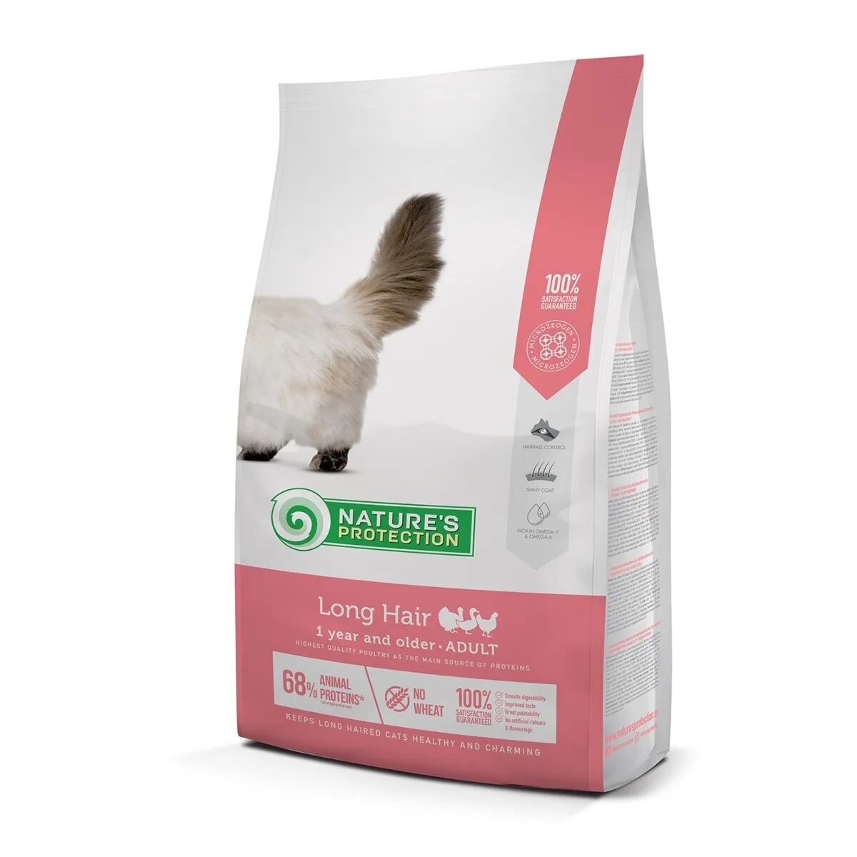 Natures Protection Long Hair Pasăre hrană uscată pisici cu păr lung 7kg