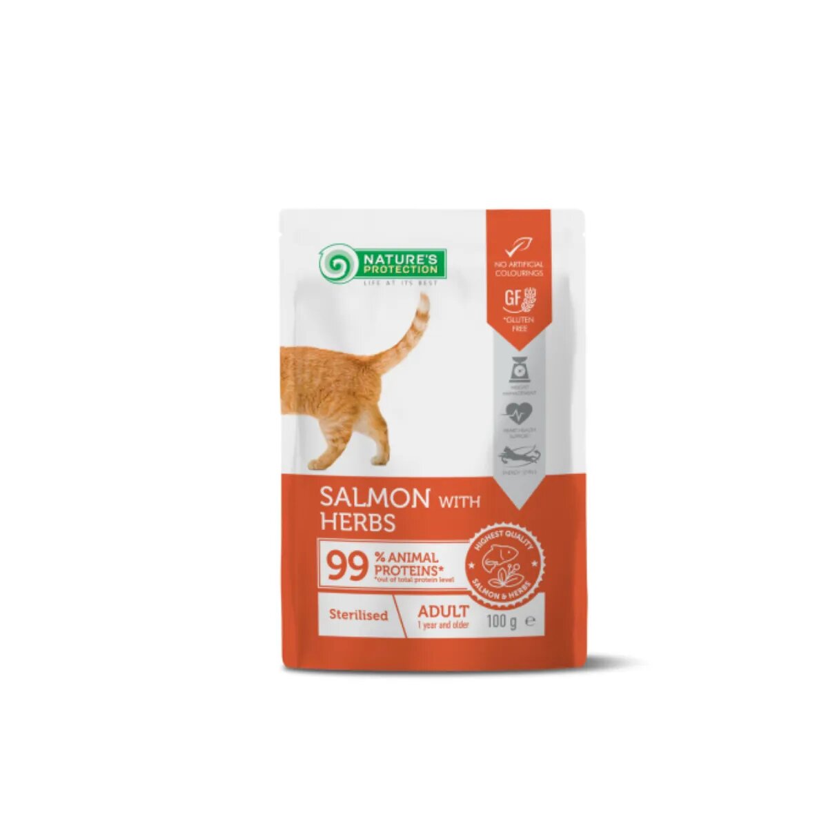Natures Protection Sterilised Somon plic hrană umedă pisici sterilizate (în sos) 100g