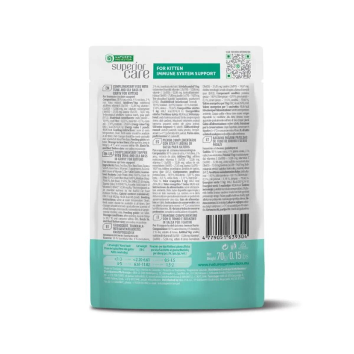 Natures Protection Superior Care Immune System Ton și Șalău plic hrană umedă pisici junior sistem imunitar (topping) 70g