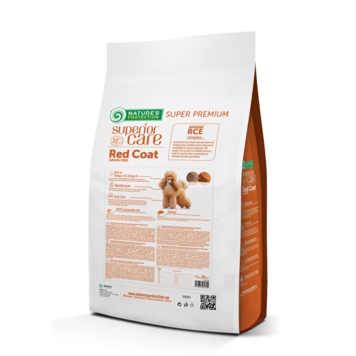 Natures Protection Superior Care Red Coat Small & Mini Breed XS-S Somon și Krill hrană uscată fără cereale câini 10kg