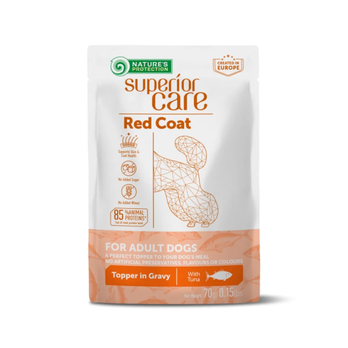Natures Protection Superior Care Red Coat XS-XL Ton plic hrană umedă monoproteică câini (topping) 70g
