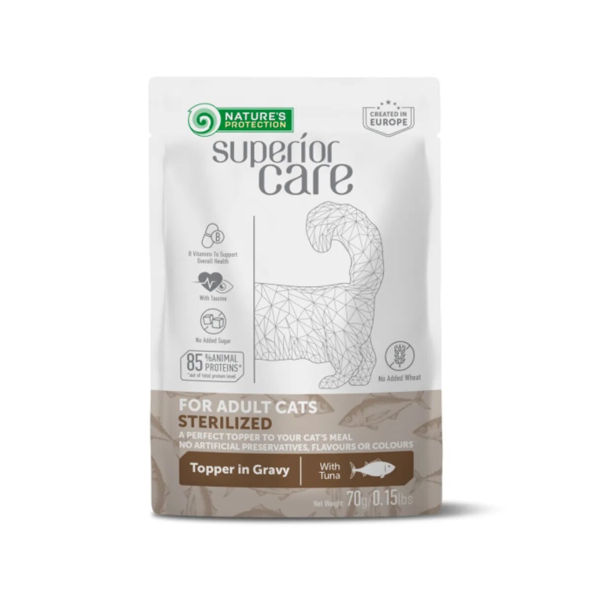 Natures Protection Superior Care Sterilised Ton plic hrană umedă monoproteică pisici sterilizate (topping) 70g