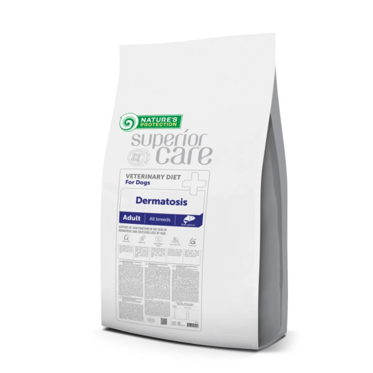 Natures Protection Superior Care Veterinary Diet Dermatosis XS-XL Somon dietă veterinară hrană uscată monoproteică câini piele & blană 10kg