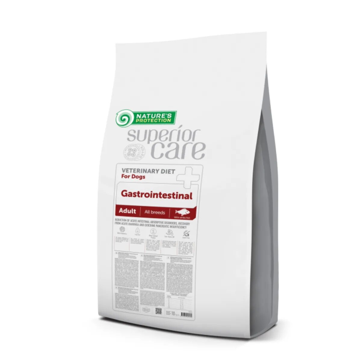 Natures Protection Superior Care Veterinary Diet Gastrointestinal White XS-XL Pește dietă veterinară hrană uscată câini sistem digestiv 10kg