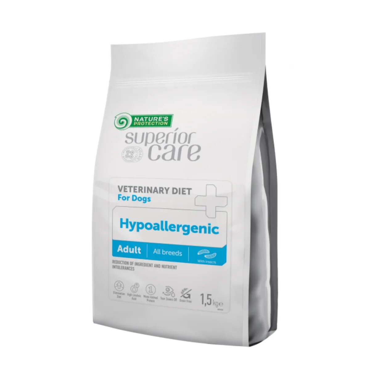 Natures Protection Superior Care Veterinary Diet Hypoallergenic XS-XL Insecte dietă veterinară hrană uscată monoproteică câini alergii 10kg