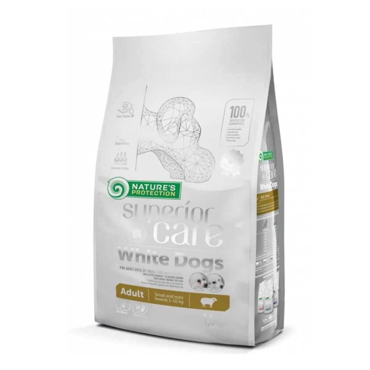 Natures Protection Superior Care White Dogs Small&Mini Miel hrană uscată câini reducerea petelor maronii la câinii albi 10kg