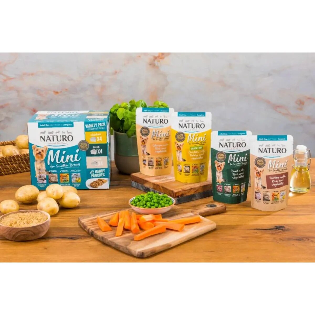 Naturo Mini XS-S Curcan și Orez plic hrană umedă câini (în suc propriu) 150g