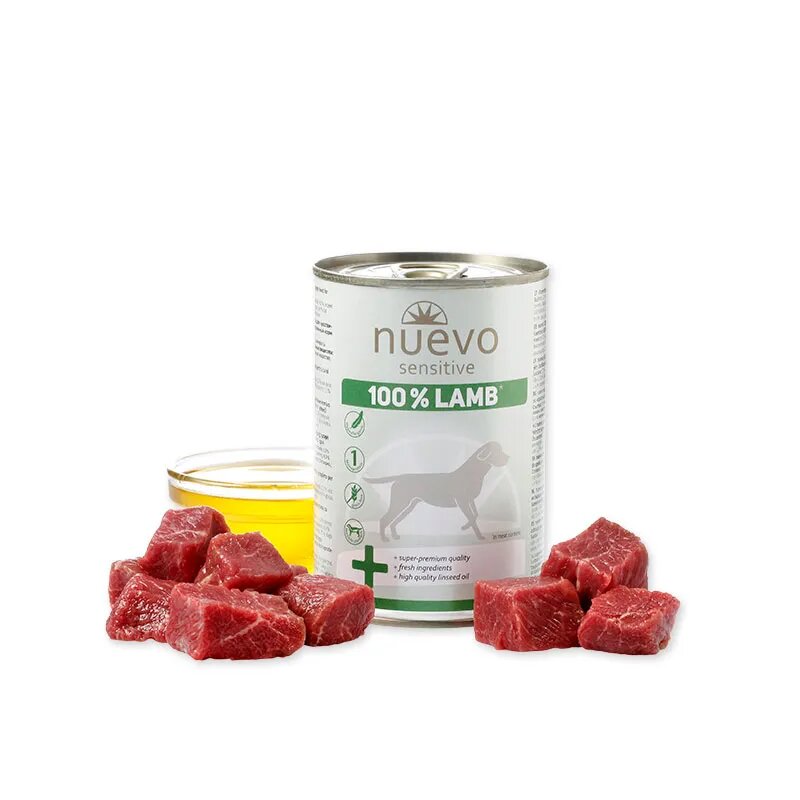 Nuevo Sensitive 100% Lamb XS-XL Miel conservă hrană umedă monoproteică fără cereale câini alergii (în aspic) 400g