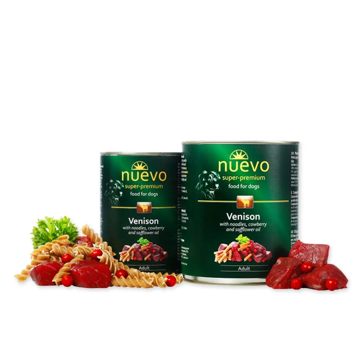 Nuevo Vânat Tăiței Merișor și Ulei de Șofrănel XS-XL conservă hrană umedă câini (pate) 400g