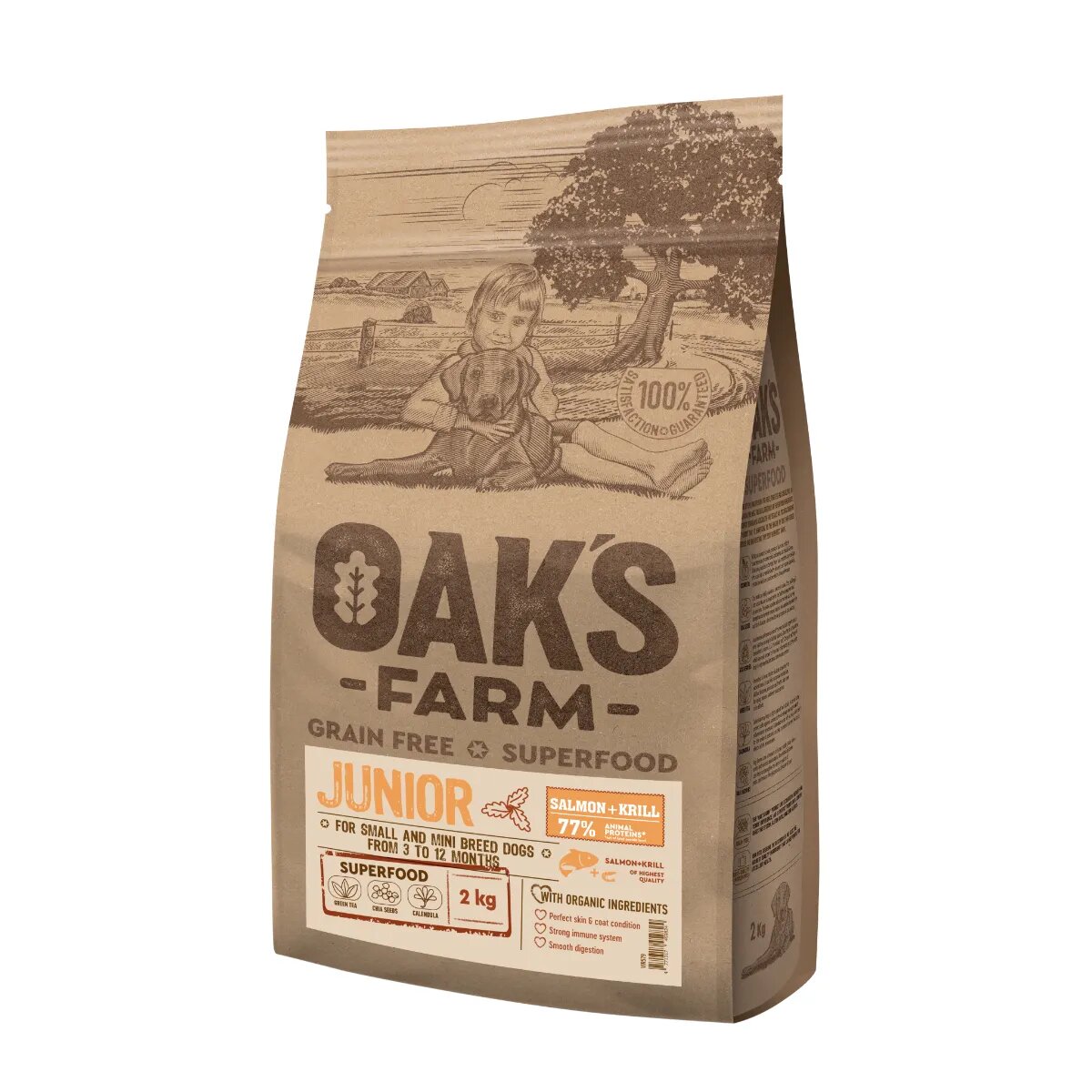 OAK'S FARM Mini Junior XS-S Somon hrană uscată fără cereale câini junior 6.5kg