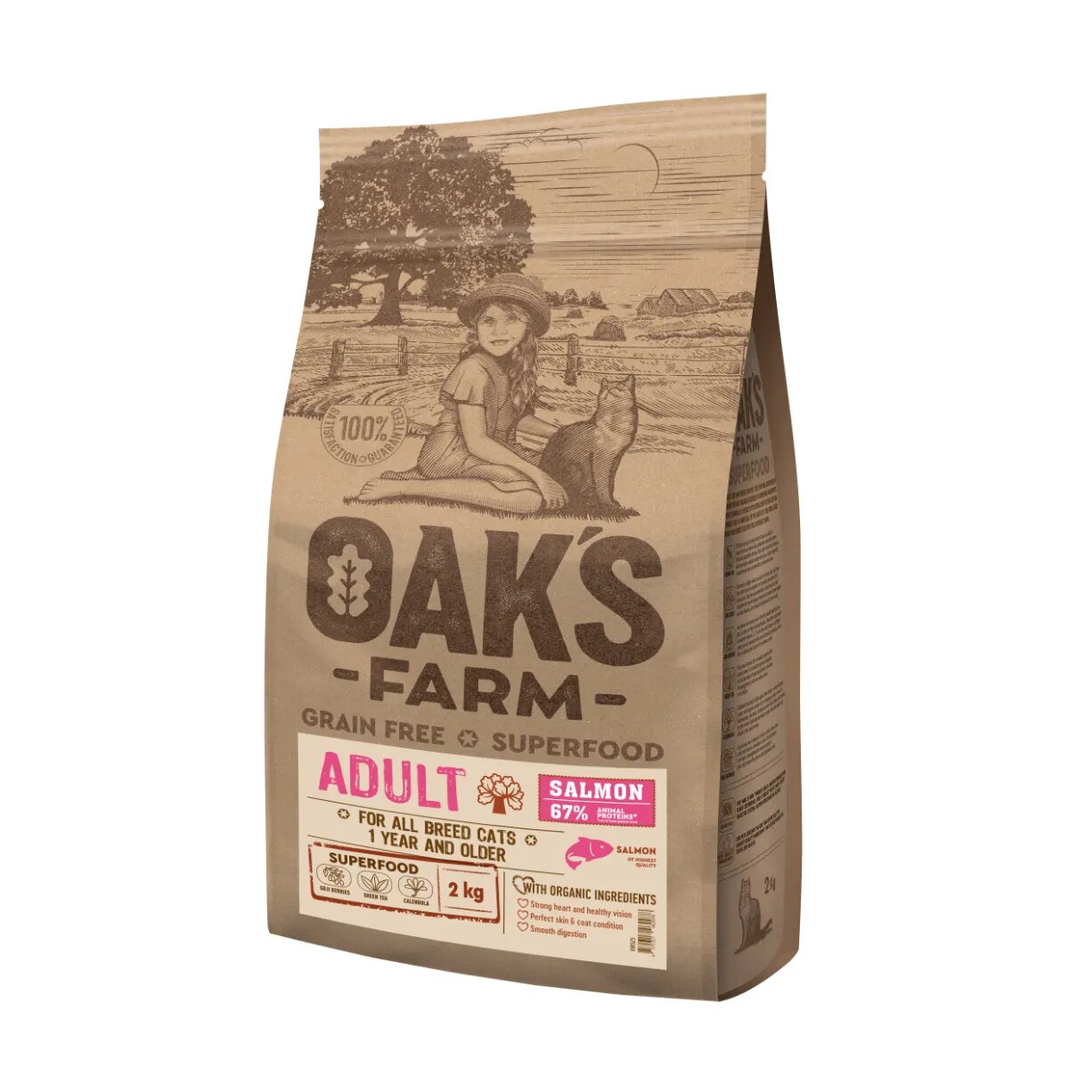 OAK'S FARM Somon hrană uscată fără cereale pisici 6kg