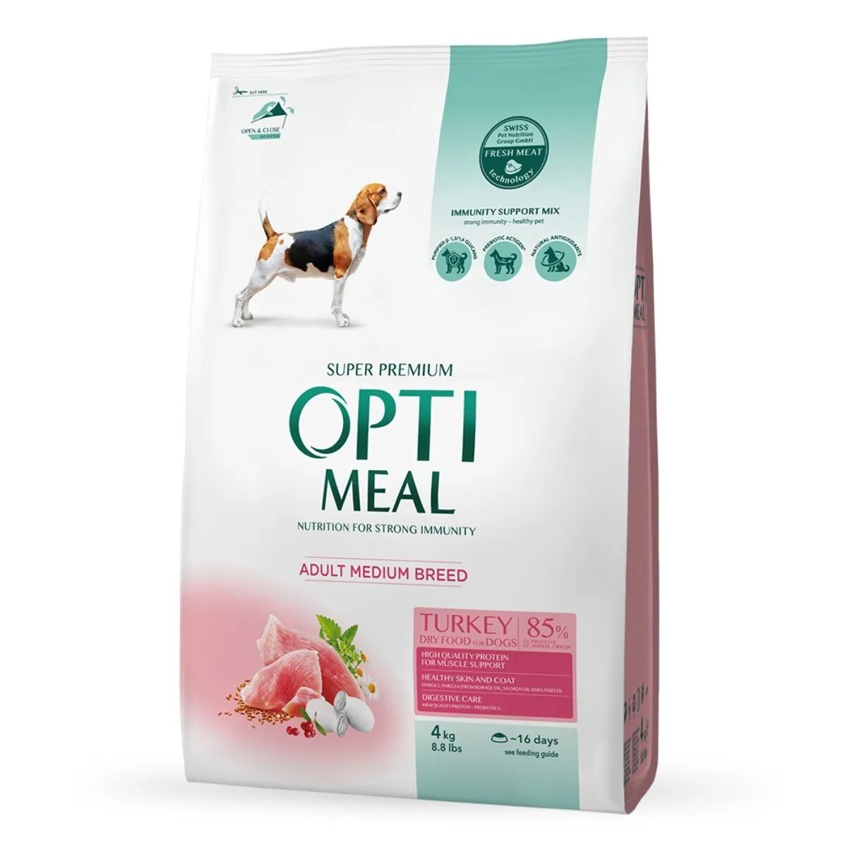 OPTIMEAL Adult M Curcan hrană uscată câini Adult M Curcan hrană uscată câini 4kg