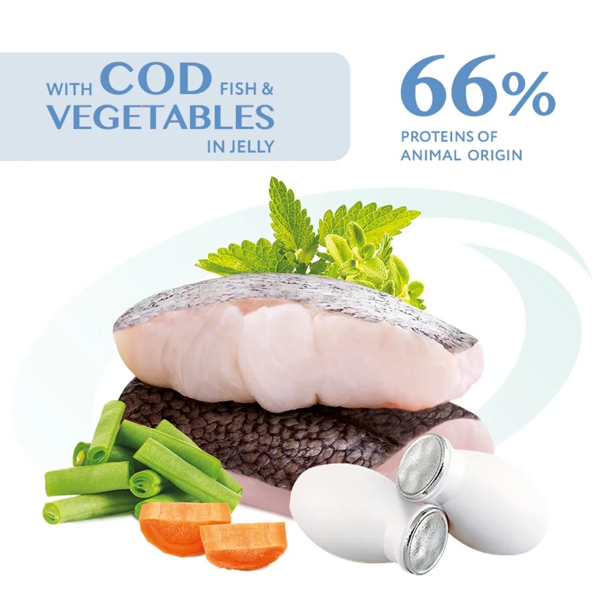 OPTIMEAL Cod cu Legume hrană umedă pisici (în aspic) Cod și Legume plic hrană umedă pisici (în aspic) 85g