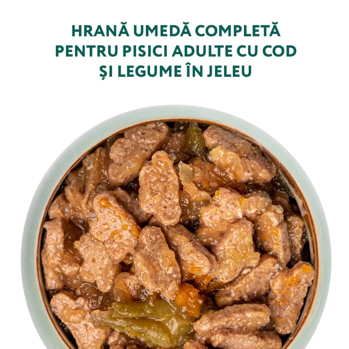 OPTIMEAL Cod cu Legume hrană umedă pisici (în aspic) Cod și Legume plic hrană umedă pisici (în aspic) 85g