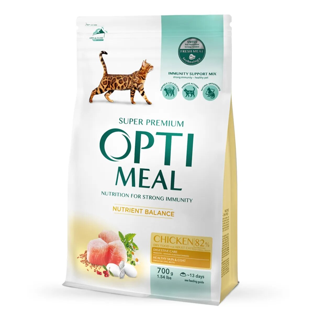 OPTIMEAL Pui hrană uscată pisici 700g