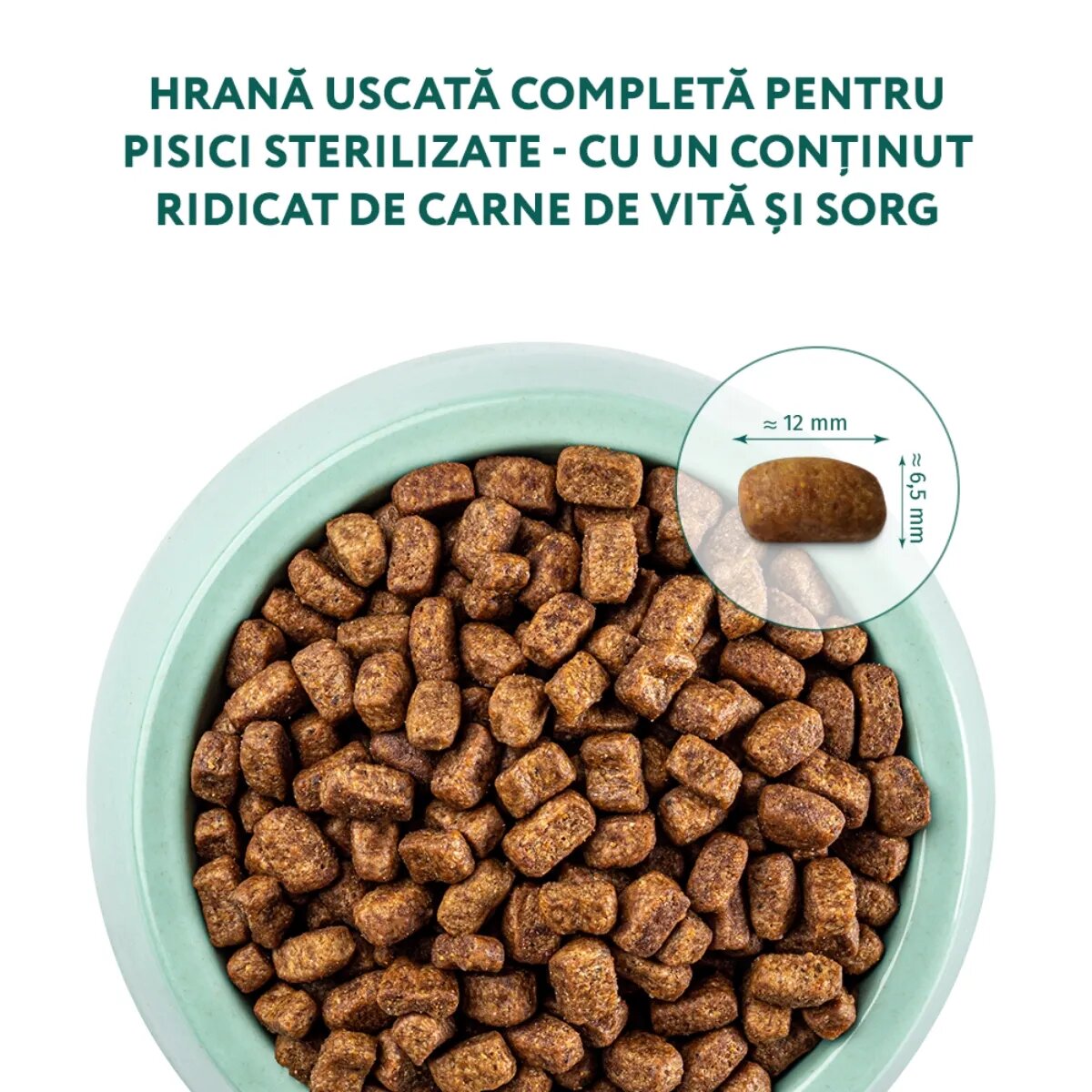 OPTIMEAL Sterilised Vită cu Sorg hrană uscată pisici sterilizate Sterilised Vită hrană uscată pisici sterilizate 1.5kg