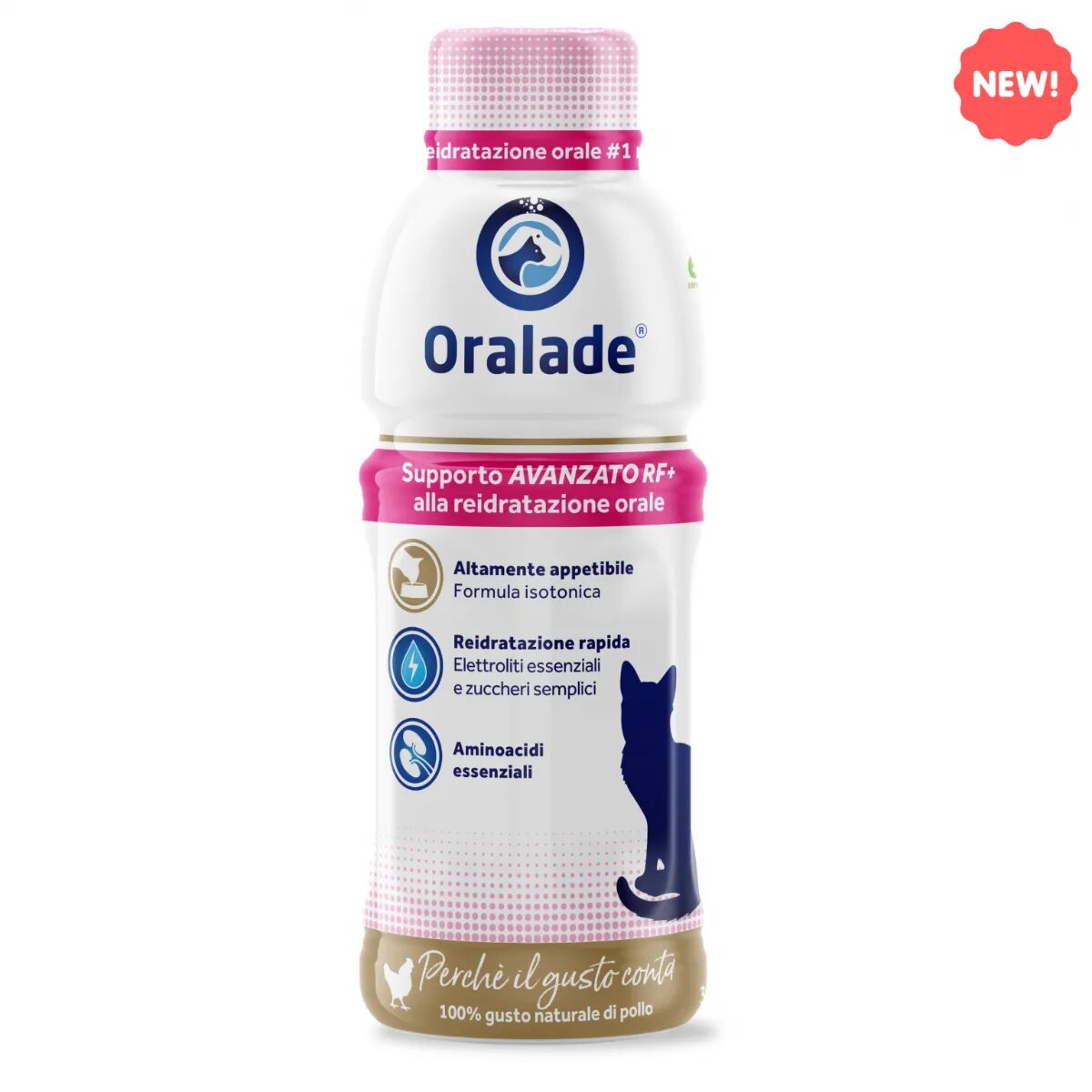 ORALADE Advance RF+ Oral Rehidratation Support Pui dietă veterinară flacon hrană lichidă pisici sistem renal 330ml