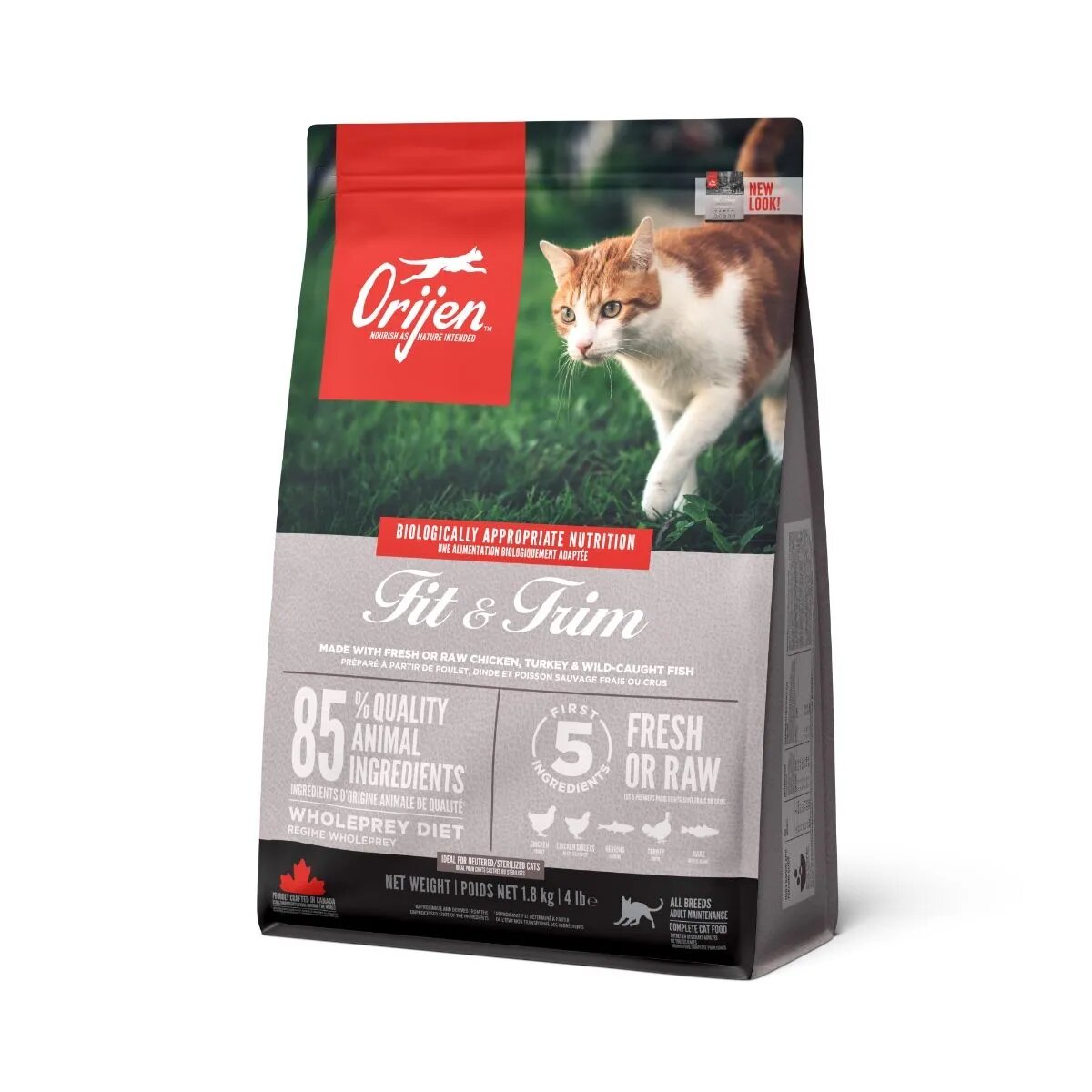Orijen Fit & Trim Pasăre și Pește hrană uscată fără cereale pisici obezitate 1.8kg